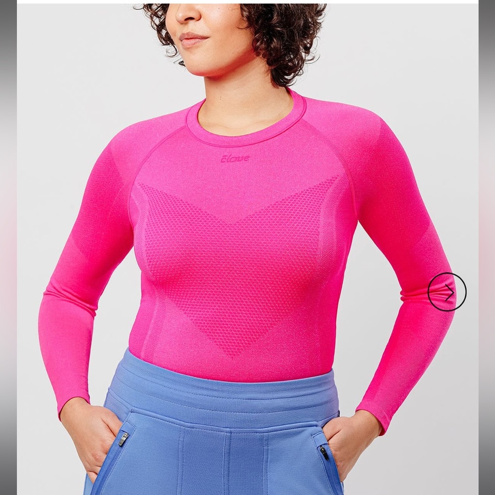 Clove Womens Featherlite Long Sleeve Underscrub Shirt Pink